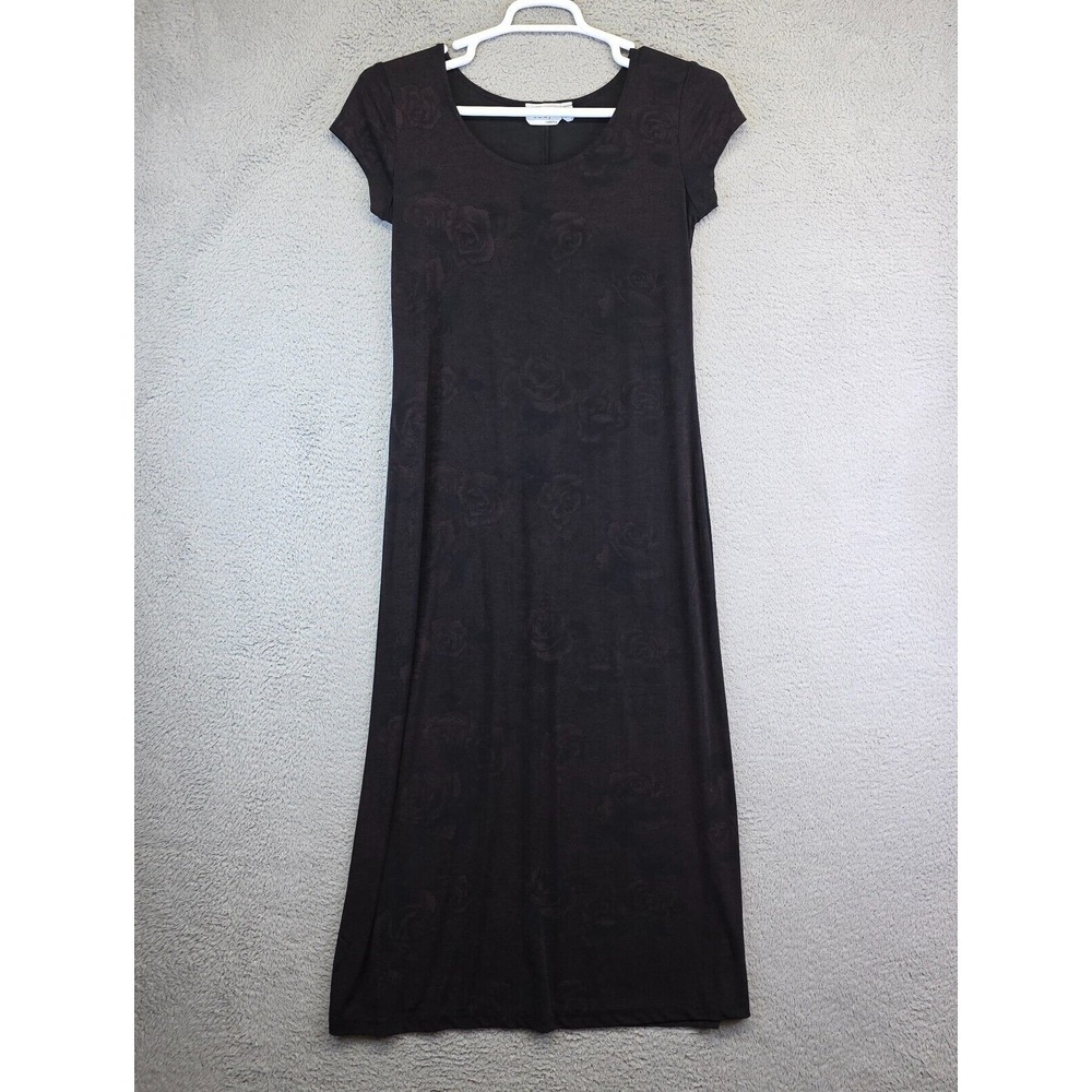 Jody California Dress Womens L‎ Black Maxi Rose Floral Whimsigoth Y2K Romantic